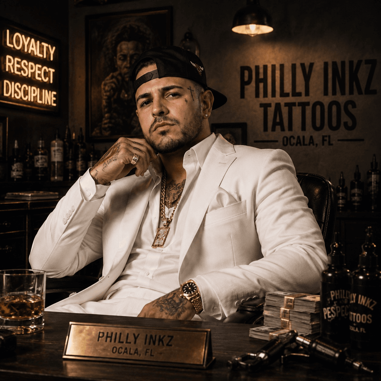 Philly, tattoo artist at PhillyInkz