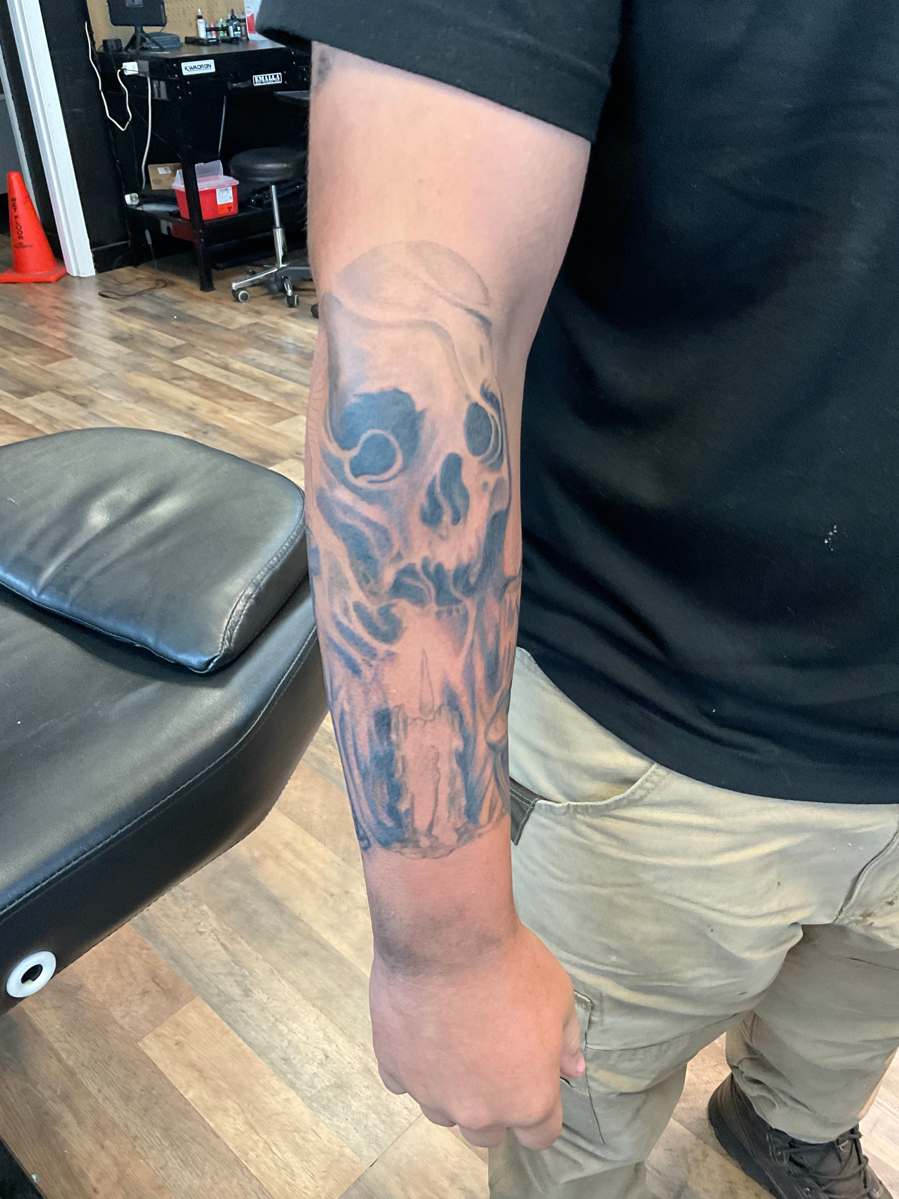 Candle and skull