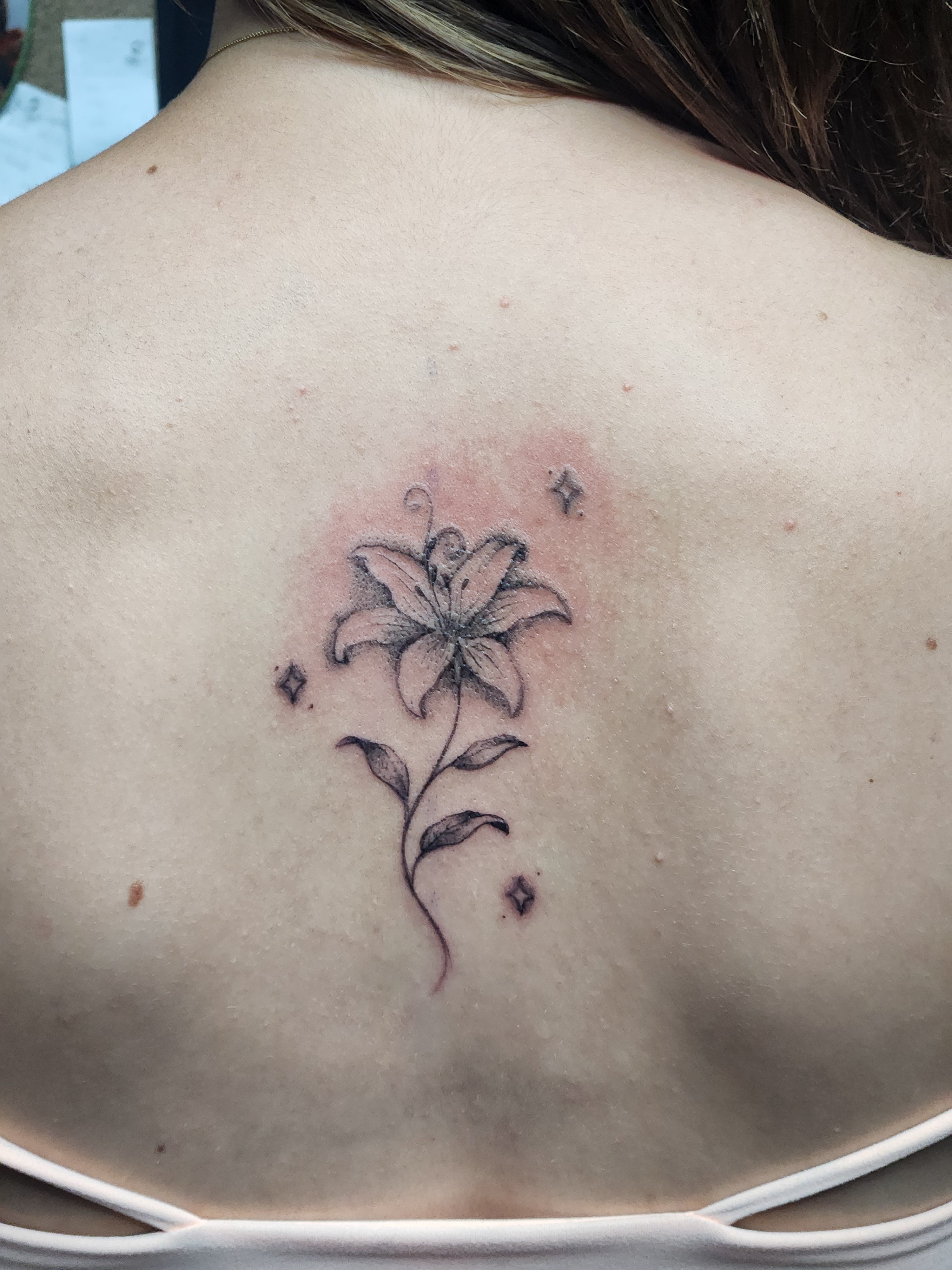 Flower done in Black and Gray