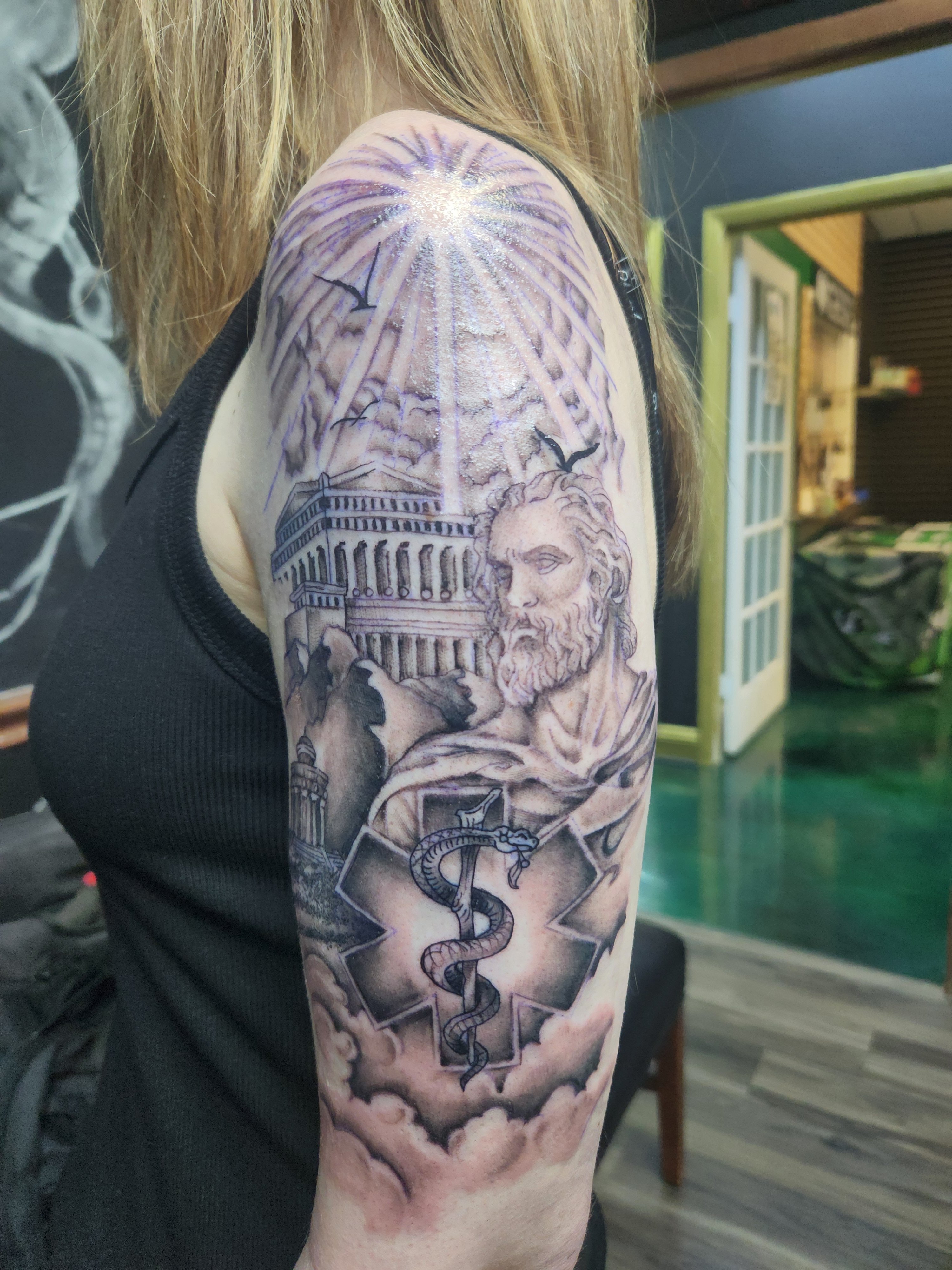 Greco Roman style nurse/ medical inspired Half sleeve