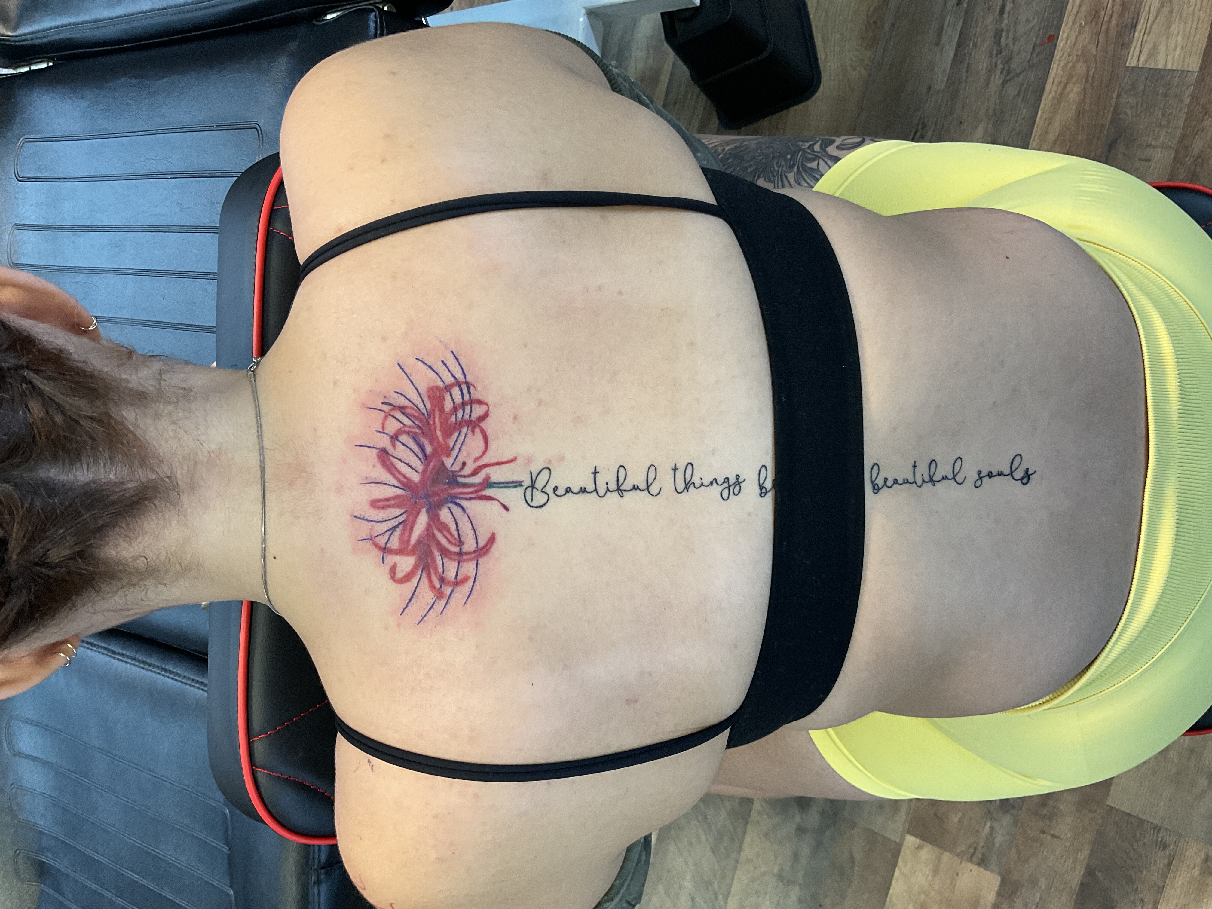 Colorful flowers and script