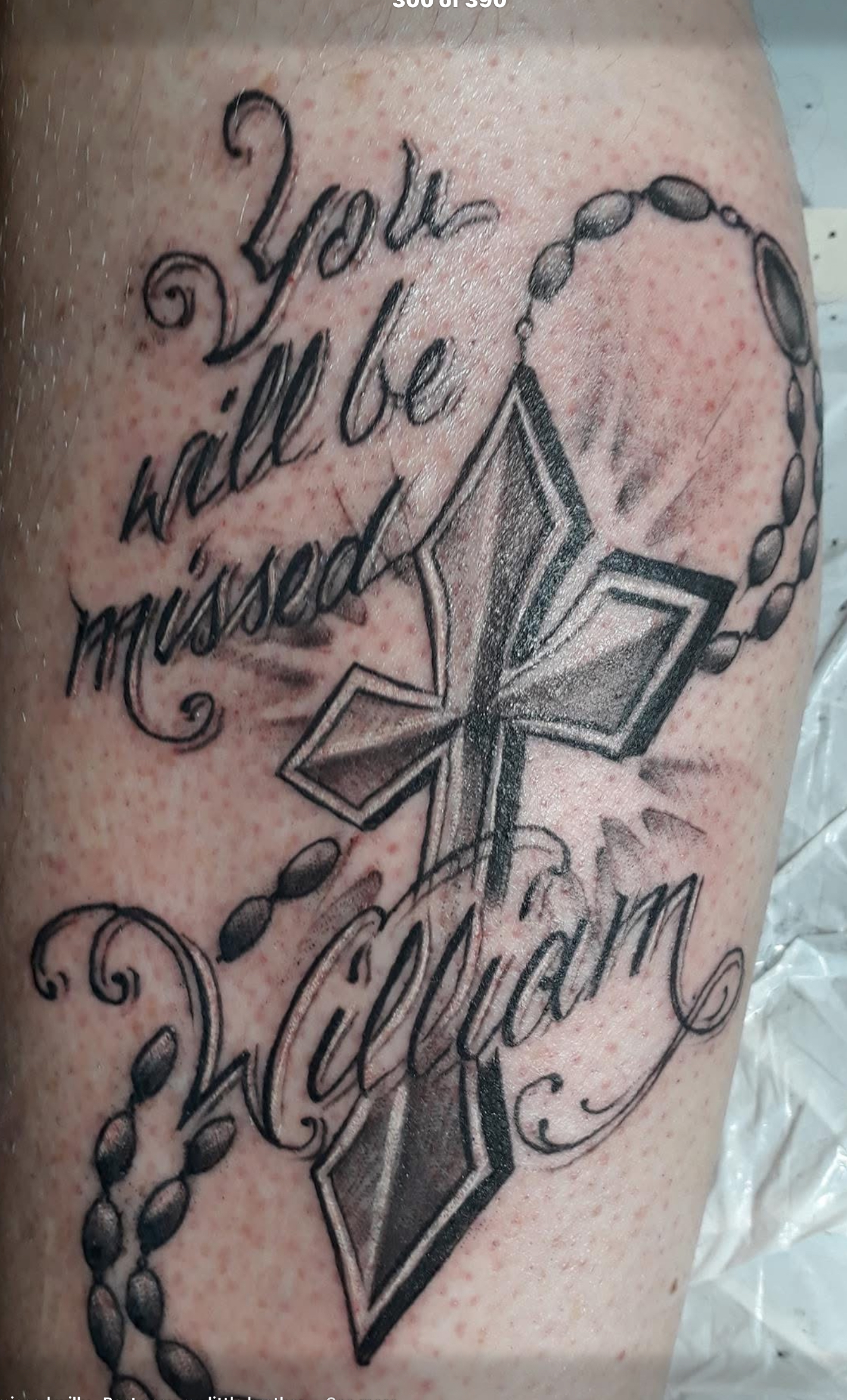 Cross and lettering