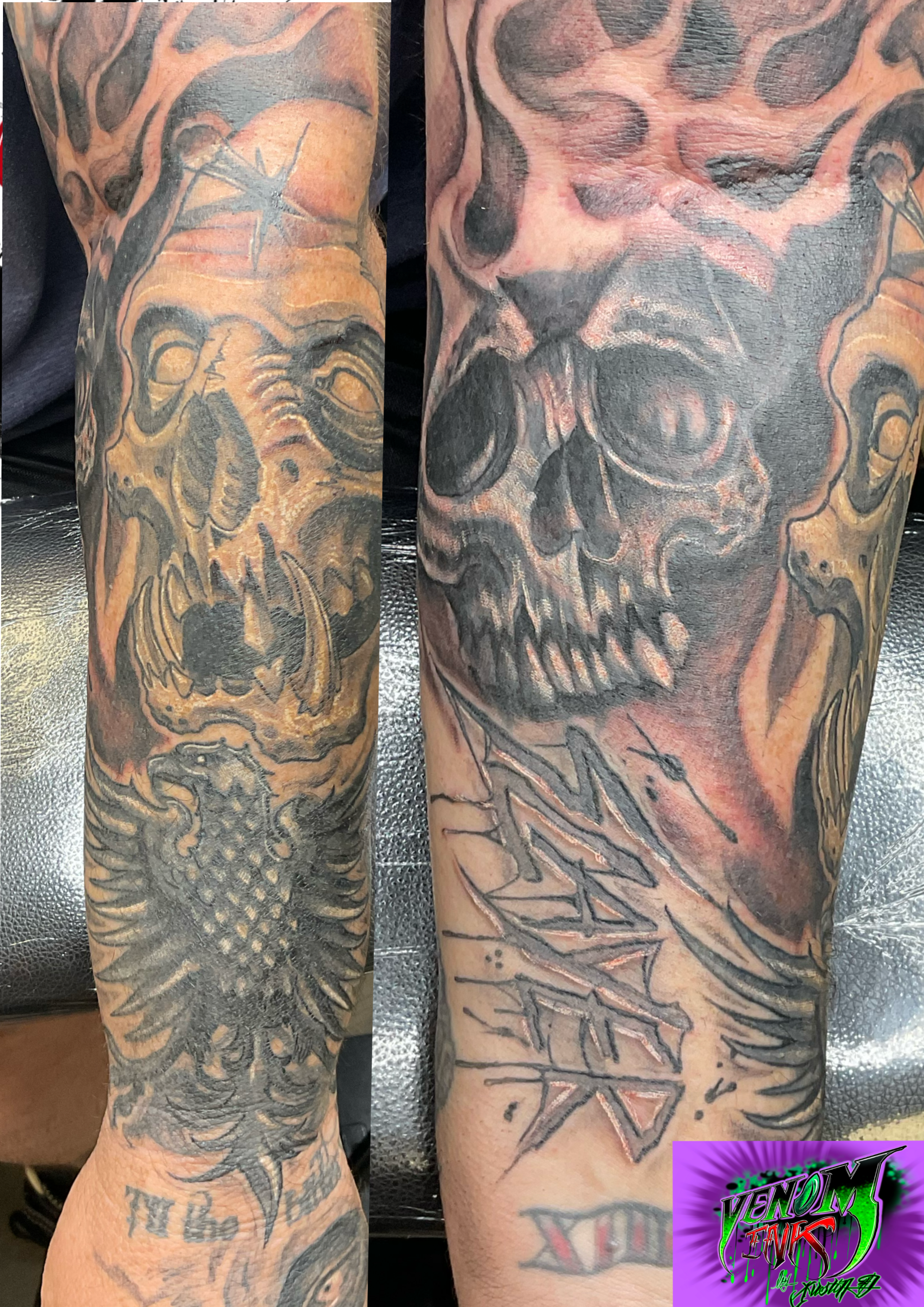 A slayer sleeve with 2 coverup’s