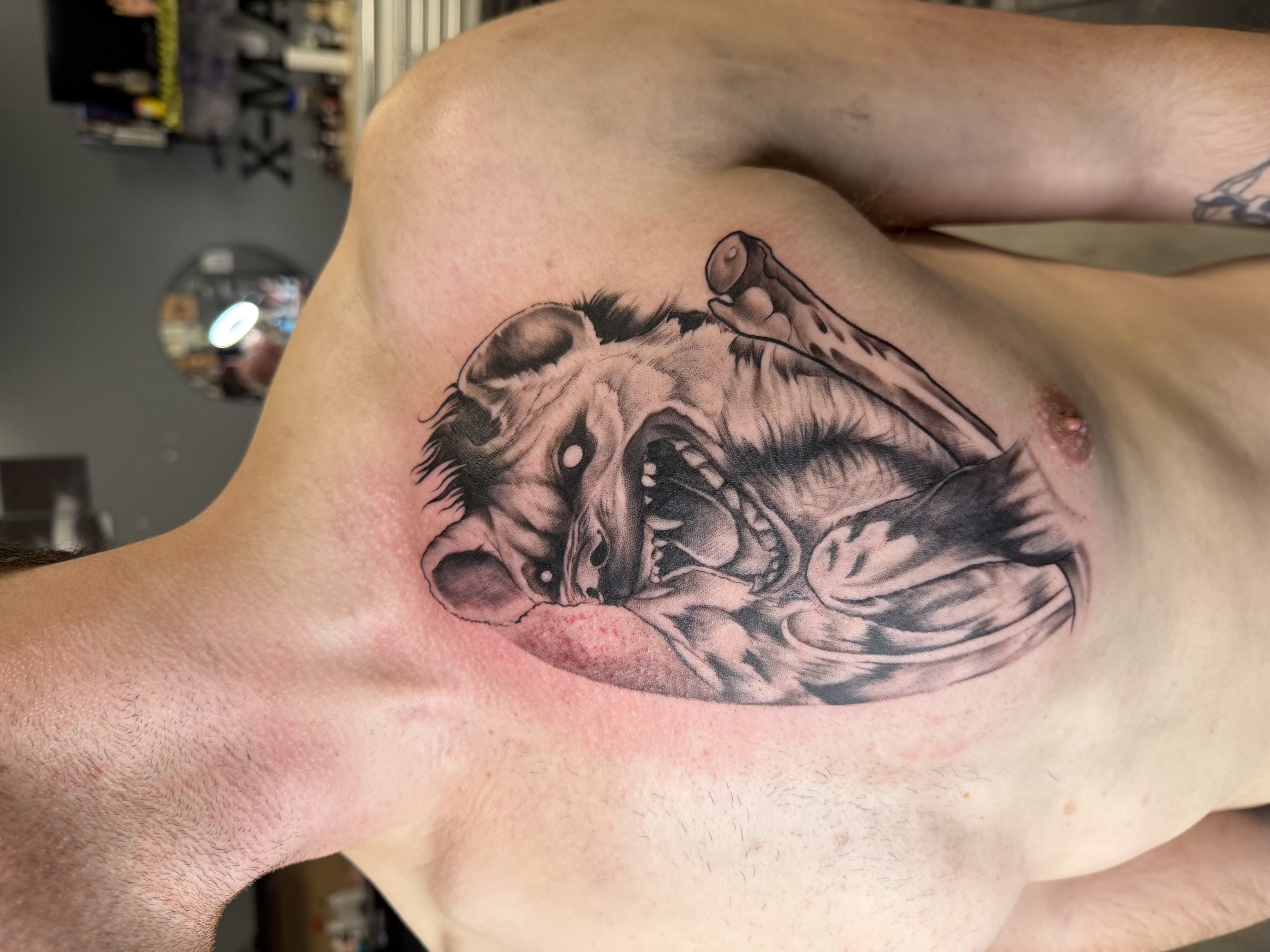Hyaena Tattoo On chest