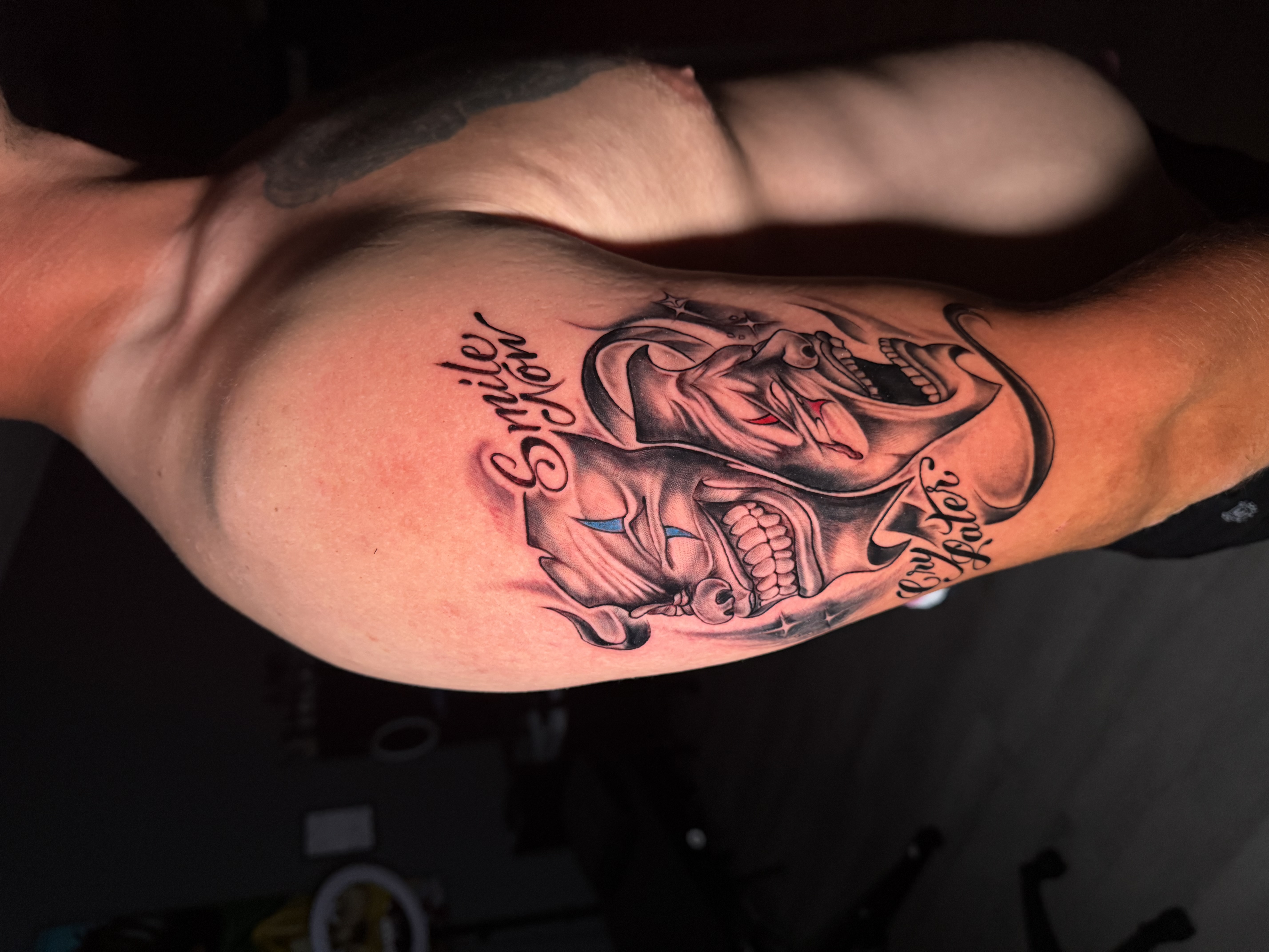 Laugh now cry later tattoo